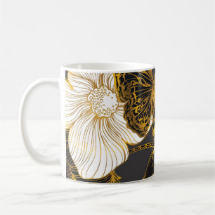Schmetterlinge & Blumen: Frühling Boho Muster Kaffeetasse