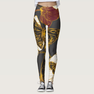 Schmetterlinge & Blumen: Frühling Boho Muster Leggings