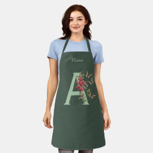 Schmetterlinge Blumen Monogramm Initiale A Persona Schürze