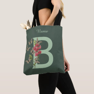 Schmetterlinge Blumen Monogramm Initiale B Persona
