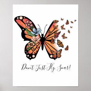 Schmetterlinge Blumen Motivierend Inspirierend Poster