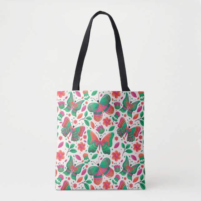Schmetterlinge, Blumen und Blätter (Vorderseite)