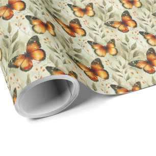Schmetterlinge Botanisch Geschenkpapier