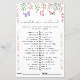 Schmetterlinge Brautparty-Spiel würde sie eher