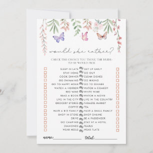 Schmetterlinge Brautparty-Spiel würde sie eher Einladung