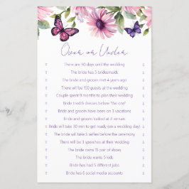 Schmetterlinge Brautparty über oder unter Spiel