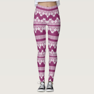 Schmetterlinge Burgundy Leggings
