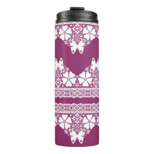 Schmetterlinge Burgundy Thermosbecher