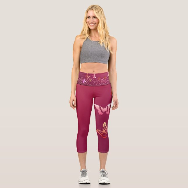 Schmetterlinge Capri Leggings (Vorderseite)