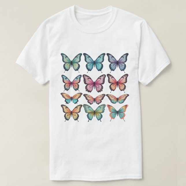 Schmetterlinge Clip Art T-Shirt (Design vorne)