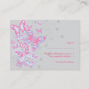 Schmetterlinge (Cool Chic) RSVP-Karte Begleitkarte