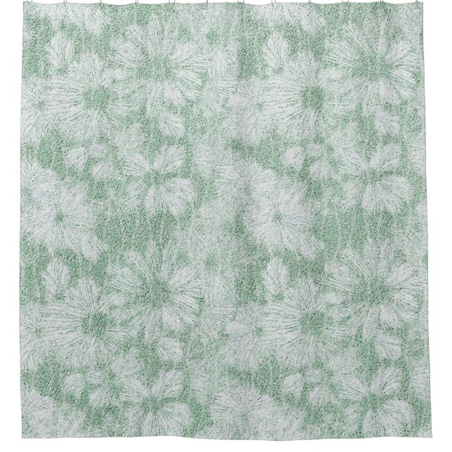 Schmetterlinge Daisy Textured in Soft Minze Green Duschvorhang (Vorderseite)