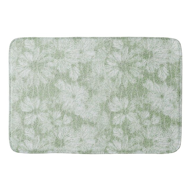 Schmetterlinge Daisy Textured Pattern in Lime Gree Badematte (Vorderseite)