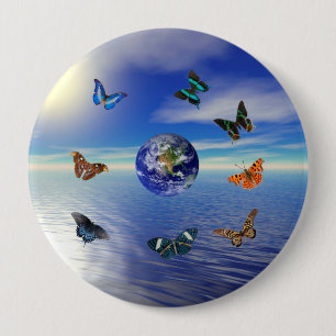 Schmetterlinge der blauen Erde Button