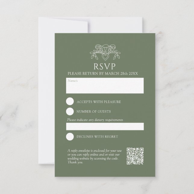 Schmetterlinge der grünen Lilie RSVP Karte (Rückseite)