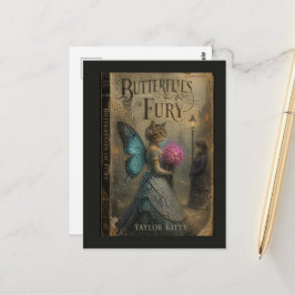 Schmetterlinge der Wut Feen-Kitty-Faux-Buchcover Postkarte