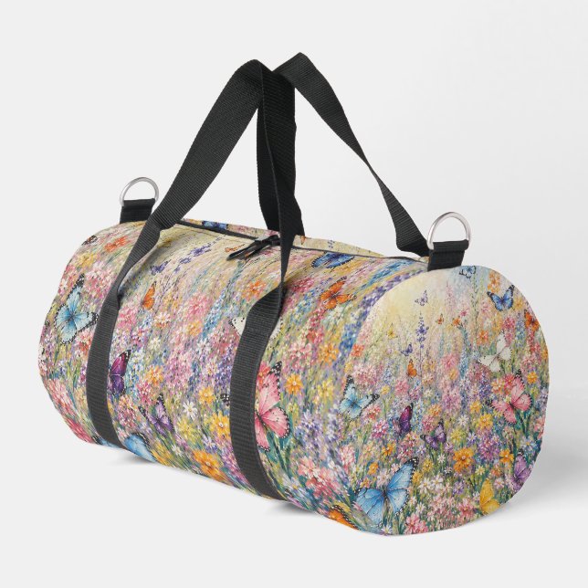 Schmetterlinge des Paradieses – Eine farbenfrohe W Duffle Bag (Linke Seite)