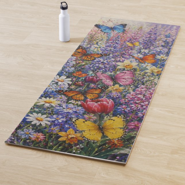 Schmetterlinge des Paradieses – Eine farbenfrohe W Yogamatte (Beispiel)