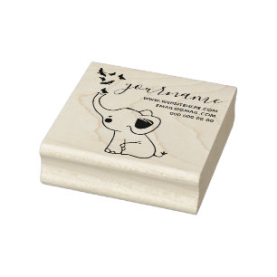 Schmetterlinge, die von der Nase eines Elefanten f Gummistempel