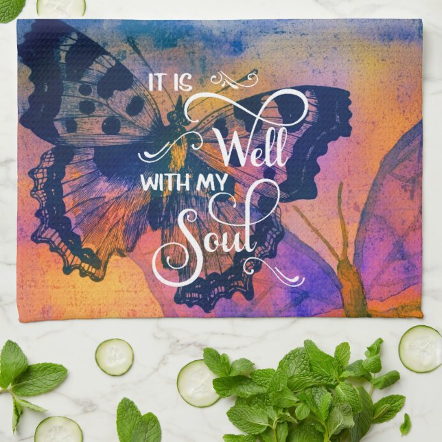 Schmetterlinge Es ist gut Geschirrtuch (Gefaltet)