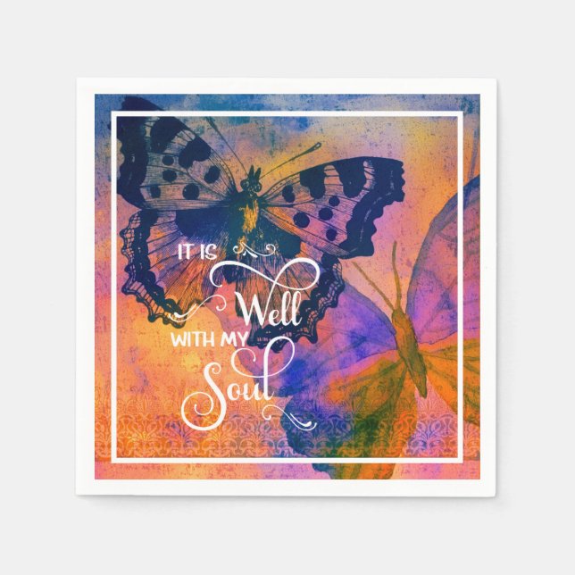 Schmetterlinge Es ist gut Serviette (Vorderseite)