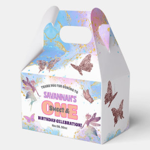 Schmetterlinge Fee Gold Glitter 1. Geburtstagsfeie Geschenkschachtel