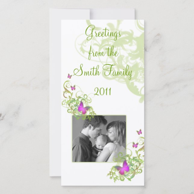 Schmetterlinge Feiertagskarte (Vorderseite)