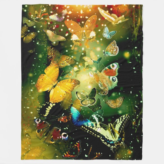 Schmetterlinge Fleecedecke (Vorderseite)