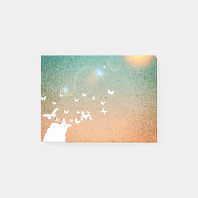 Schmetterlinge fliegen zur Sonne Post-it Klebezettel (Vorderseite)