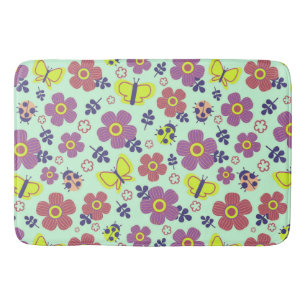 🌸 Schmetterlinge Florale Gemütliche Heimstyle 🌸 Badematte