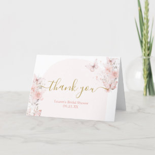 Schmetterlinge Florale Hochzeitsdusche Dankeskarte