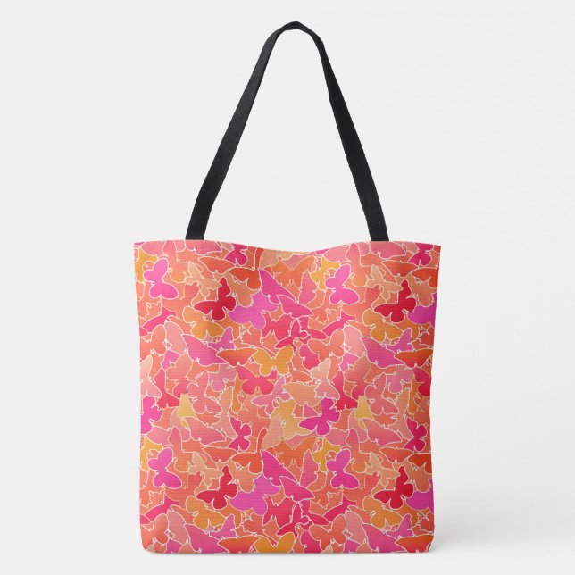 Schmetterlinge, Fuchsienrosa und Korallenorange (Rückseite)