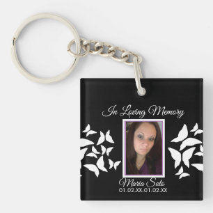 Schmetterlinge Gedenkfeier Bestattung Pink Blau Schlüsselanhänger