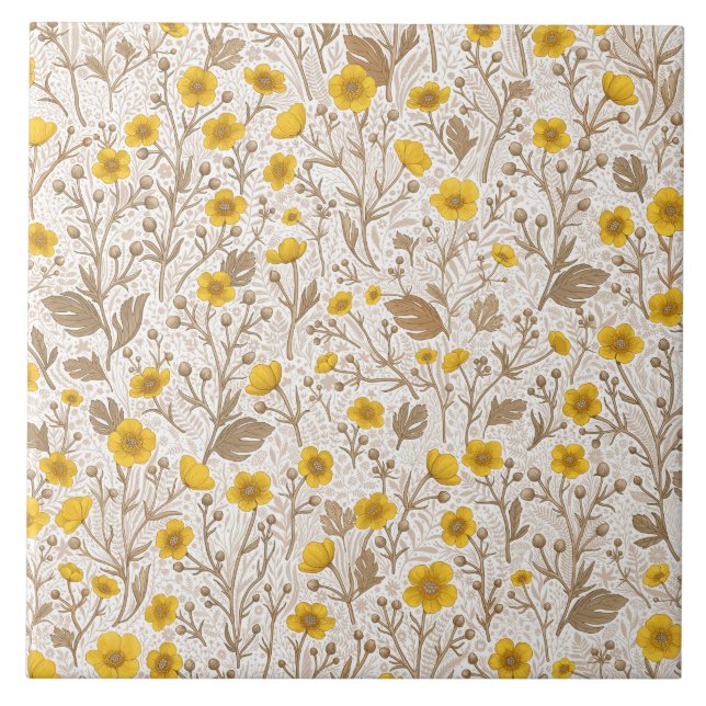 Schmetterlinge, gelb und braun fliese (Vorderseite)