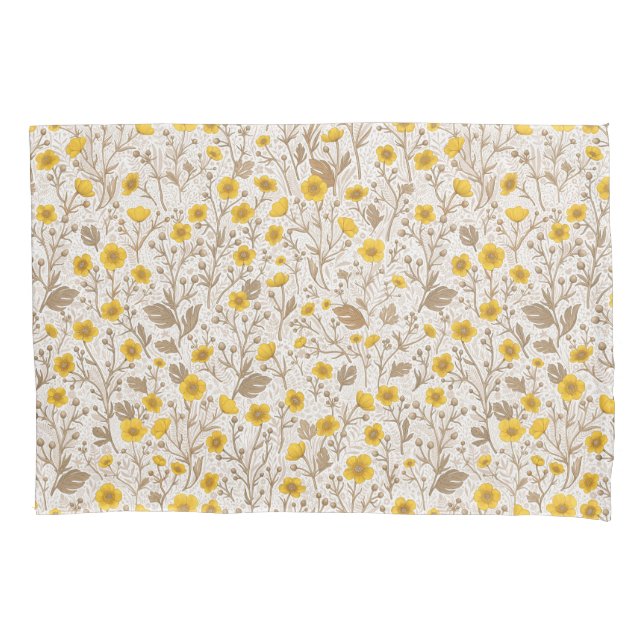 Schmetterlinge, gelb und braun kissenbezug (Vorderseite-Links)