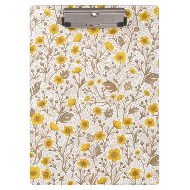 Schmetterlinge, gelb und braun klemmbrett (Vorderseite)