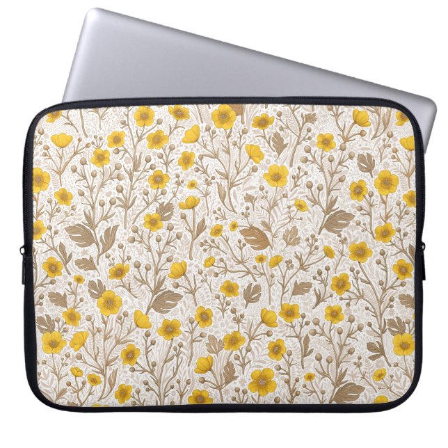 Schmetterlinge, gelb und braun laptopschutzhülle (Vorderseite)