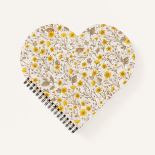 Schmetterlinge, gelb und braun notizbuch