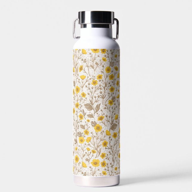 Schmetterlinge, gelb und braun trinkflasche (Vorne)