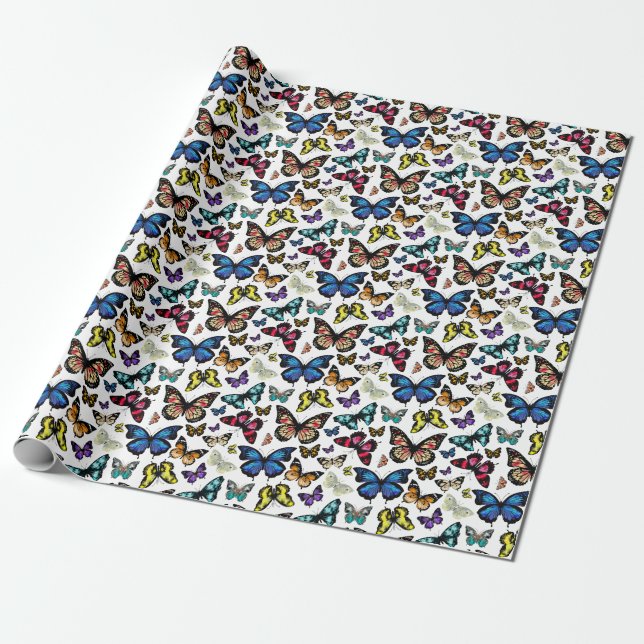 Schmetterlinge Geschenkpapier (Ungerollt)