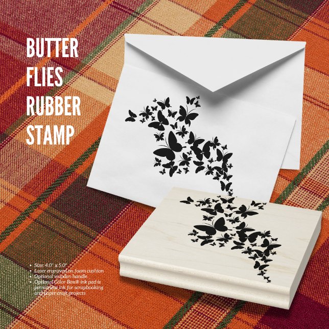 Schmetterlinge Gummi-Briefmarke Gummistempel (Butterflies Rubber Stamp)