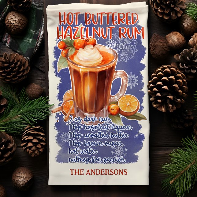 Schmetterlinge Hazelnut Rum Weihnachtscocktail Rez Geschirrtuch (Von Creator hochgeladen)