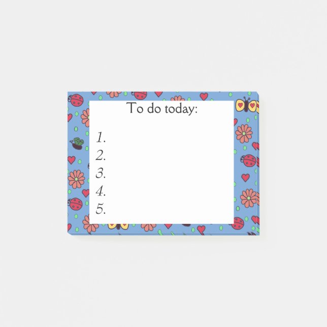 Schmetterlinge, Herzen und Blume Notizen schreiben (Vorderseite)