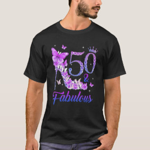 Schmetterlinge High Heels 50 & Fabulous 50. Geburt T-Shirt
