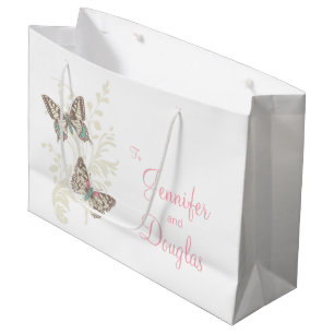 Schmetterlinge Hochzeitsbrille und Hochzeitsgesche Große Geschenktüte