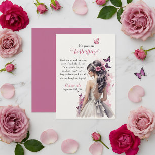 Schmetterlinge Hochzeitskleid Brautparty Dankeskarte