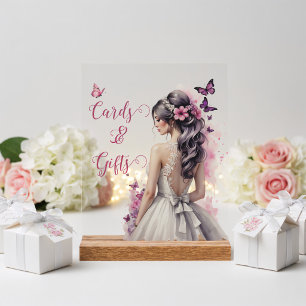 Schmetterlinge Hochzeitskleid Brautparty Karten Acrylschild