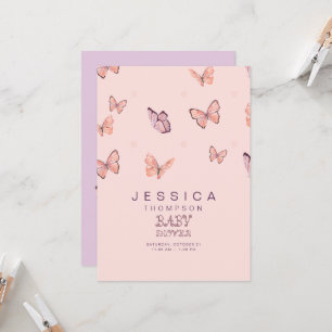 Schmetterlinge im Air Girl Baby Shower Einladung