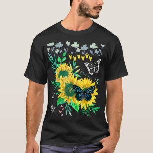 Schmetterlinge im Blumengarten Schmetterlingsliebh T-Shirt