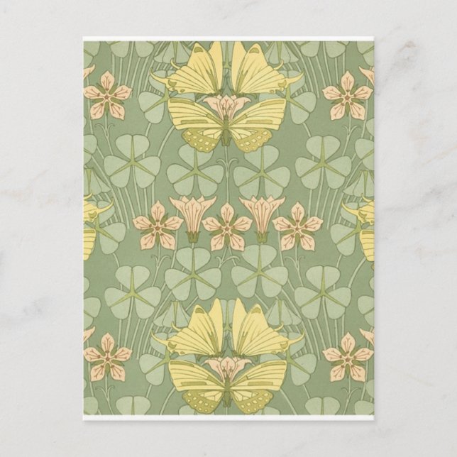Schmetterlinge im Jugendstil Postkarte (Vorderseite)